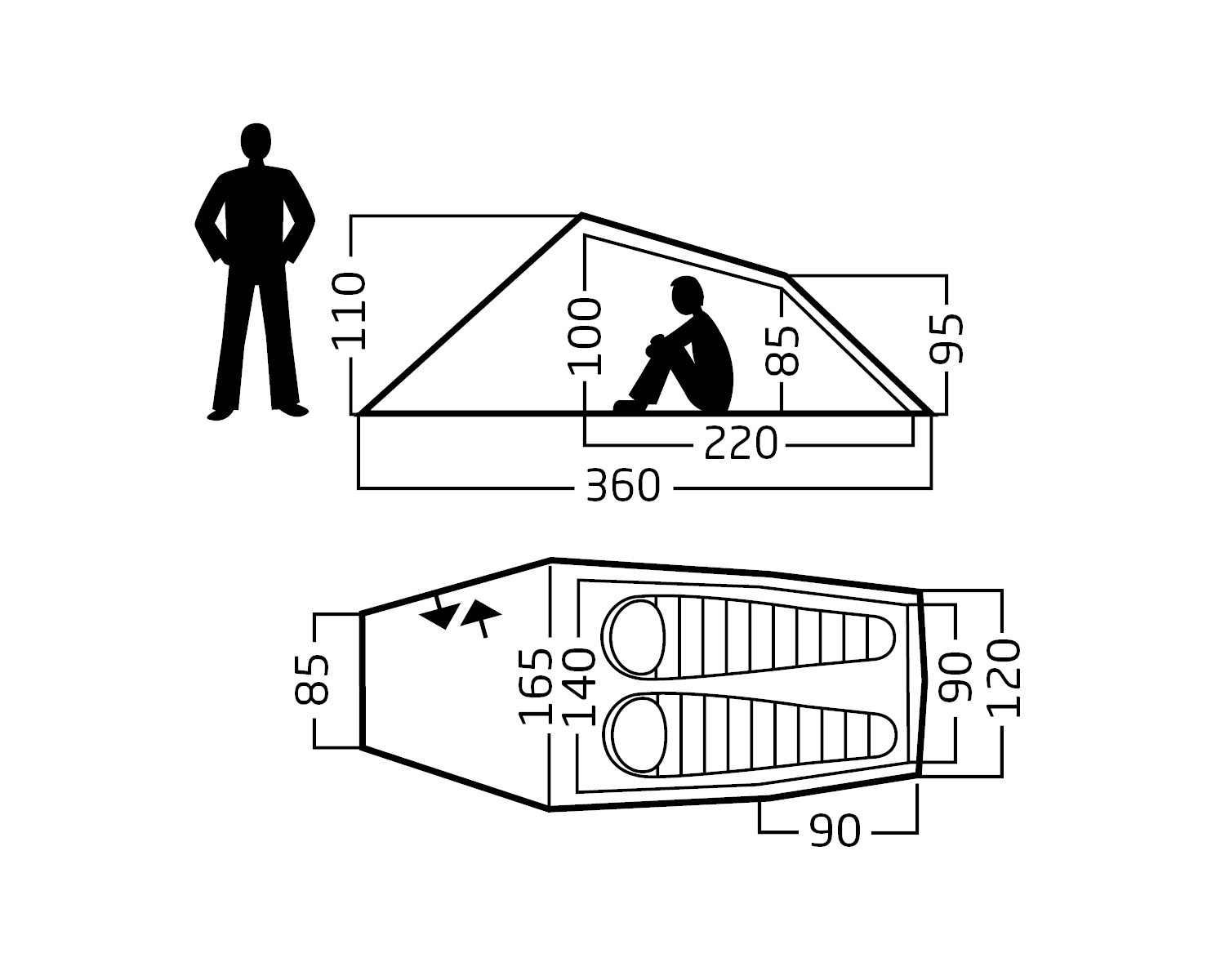 Halland 2 LW (2.0) Tent - 2 person | Black Forest Green
