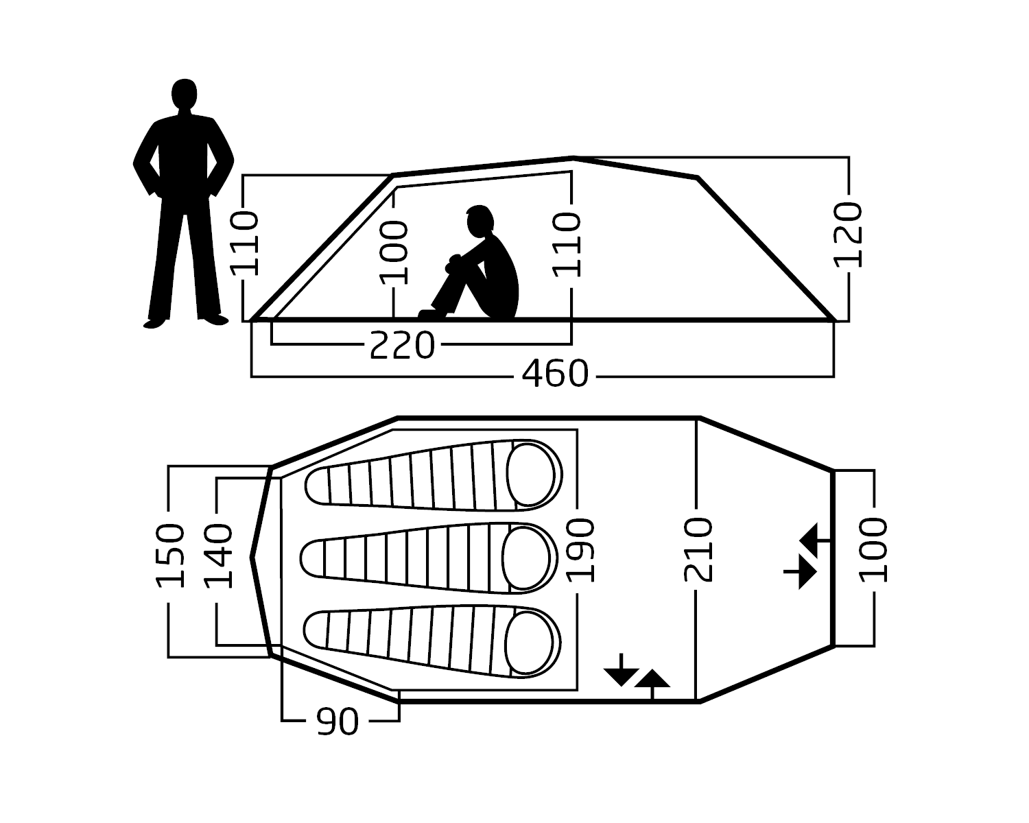 Oppland 3 SI (2.0) Tent - 3 person | Deep Forest Green