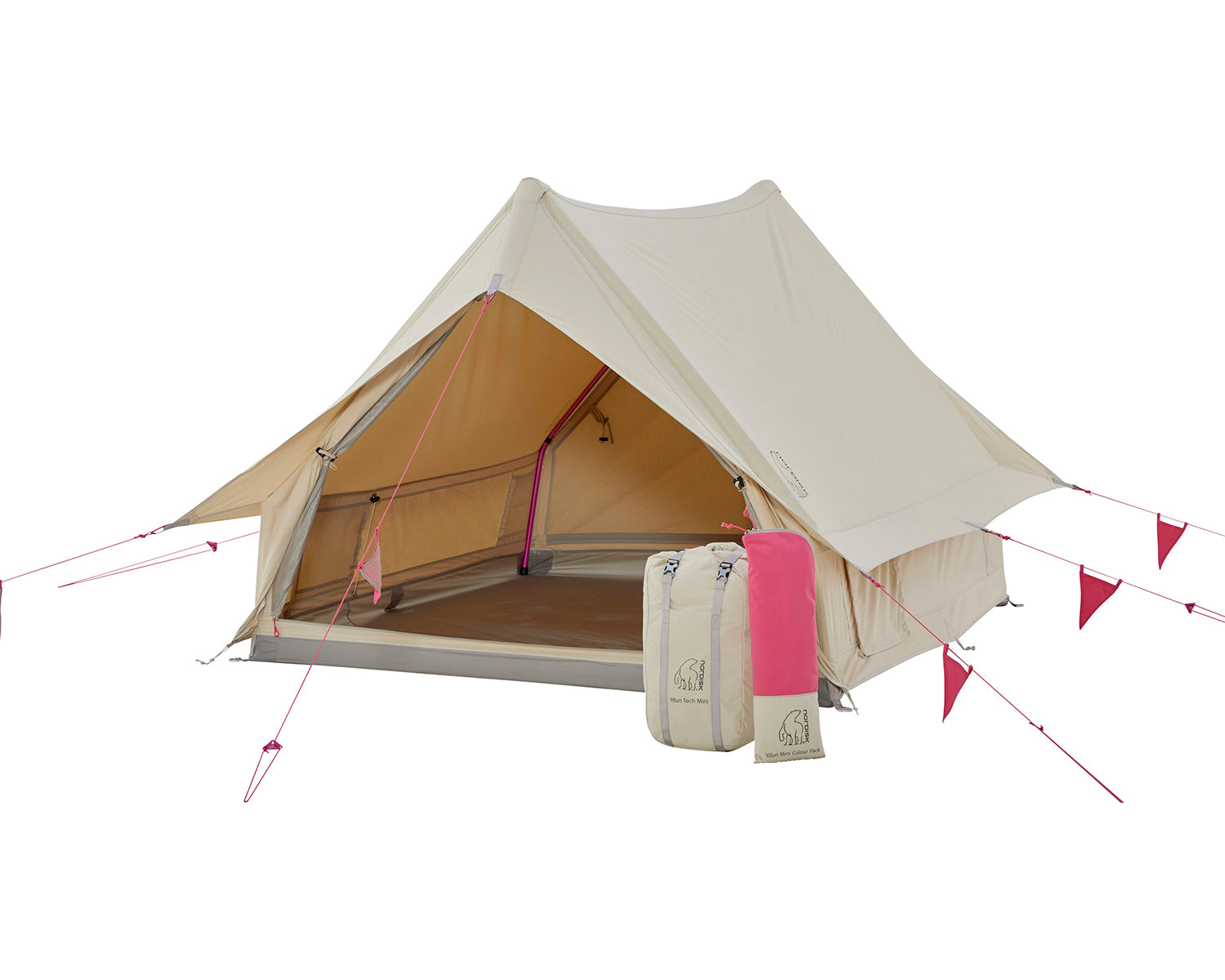 Ydun Tech Mini Glamping Tent Incl. Colour Pack - 2 person | Azalea Cherry Pink
