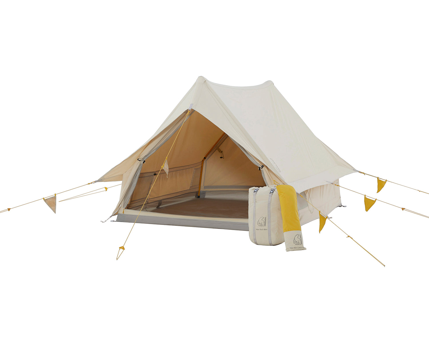 Ydun Tech Mini Glamping Tent Incl. Colour Pack - 2 person | Mustard Yellow