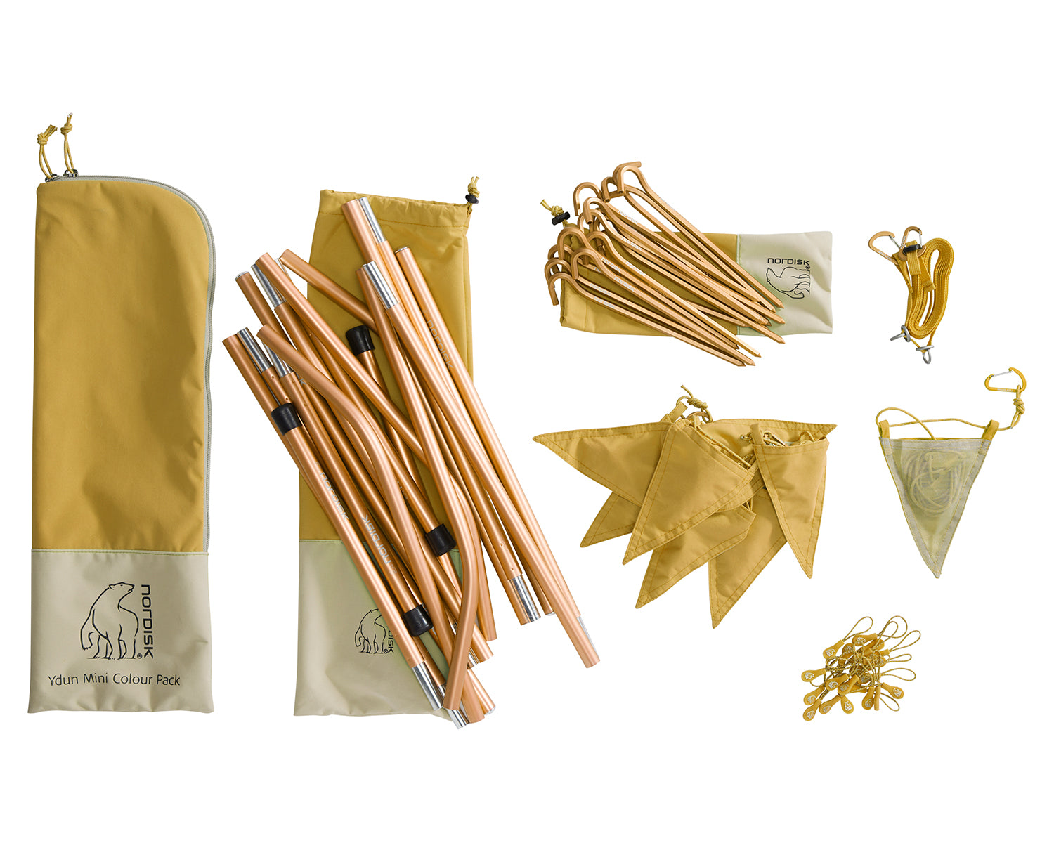 Ydun Tech Mini Glamping Tent Incl. Colour Pack - 2 person | Mustard Yellow