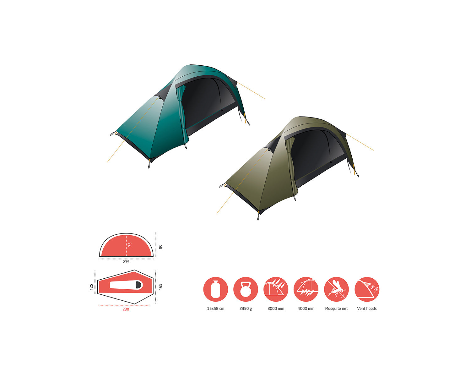 Apex 1 Tent - 1-2 person | Blue Grass