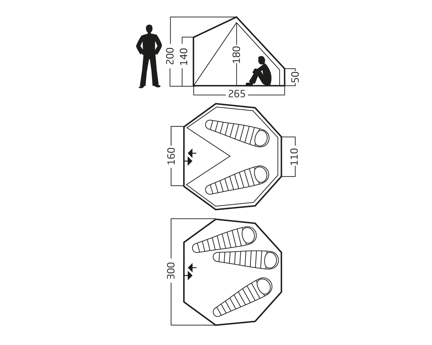 Asgard 7.1 Glamping Tent - 7.1 m² | 3 person | Denim