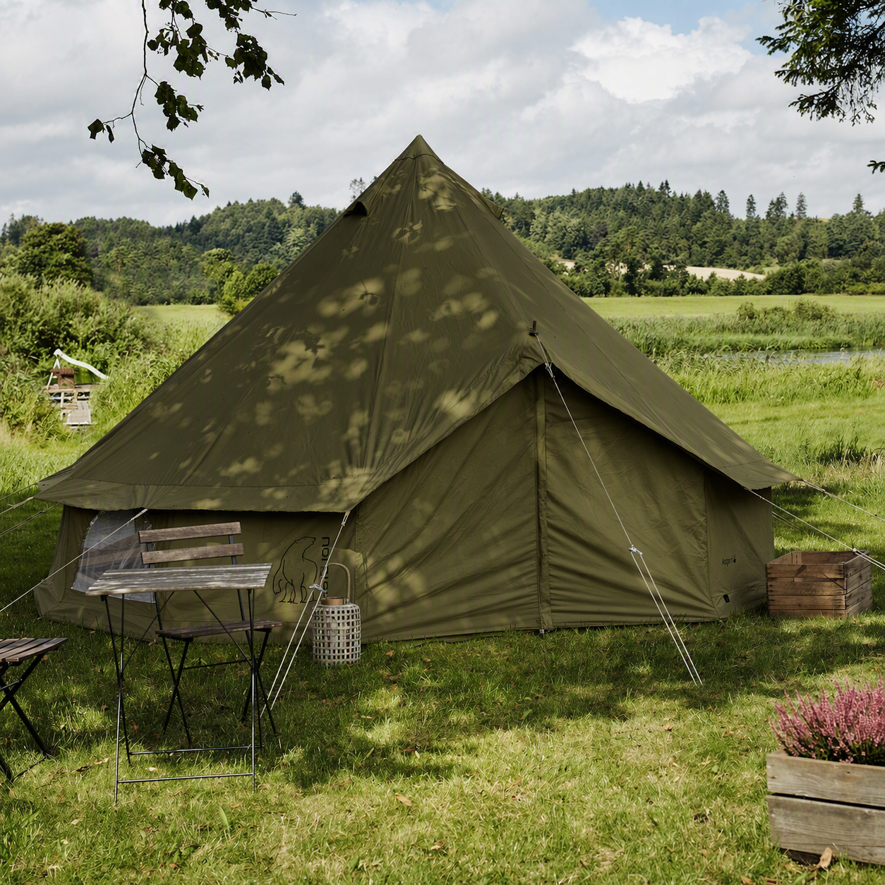 Asgard 12.6 Glamping Tent - 12.6 m² | 6 person | Green Khaki