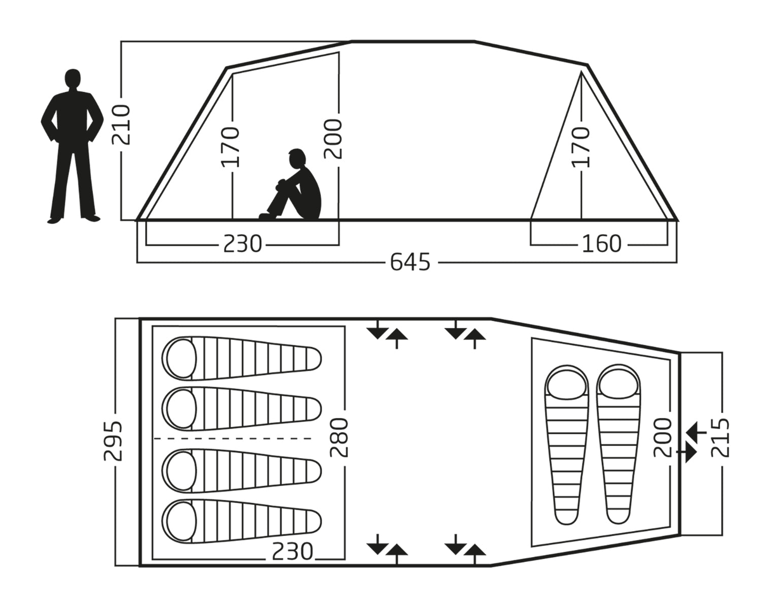 Reisa 6 PU Tent - 6 person | Cashew Brown