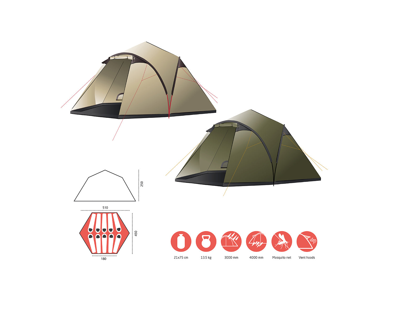 Black Knob 10 Tent - 10 person | Mojave Desert Sand