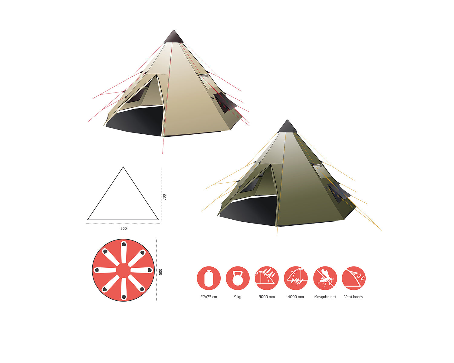 Black Falls 8 Tent - 8 person | Capulet Olive
