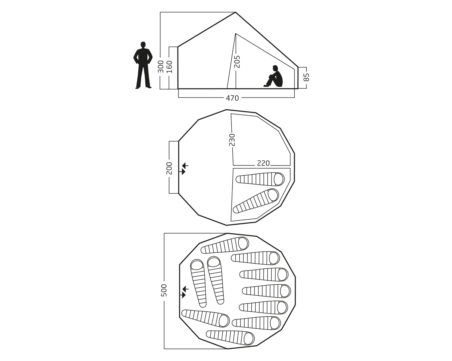 Asgard 19.6 m² glamping tent - 8-10 person - Natural