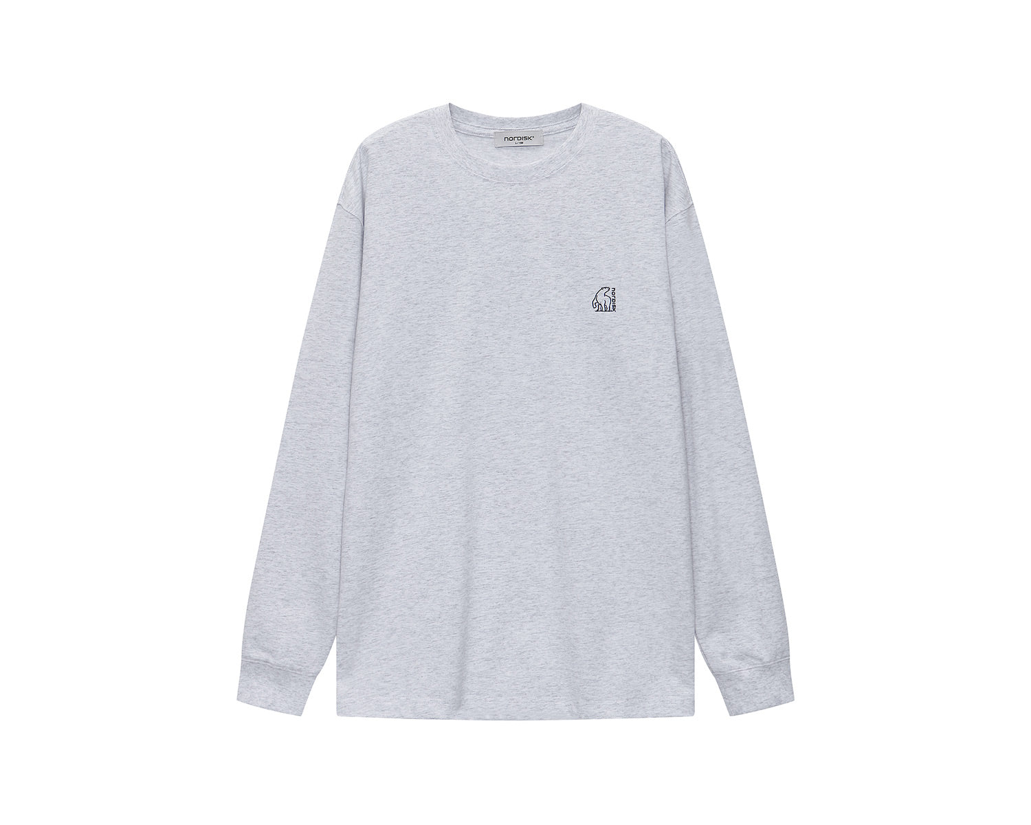 Small Polar Bear Long Sleeve T-Shirt Men's - Light Grey