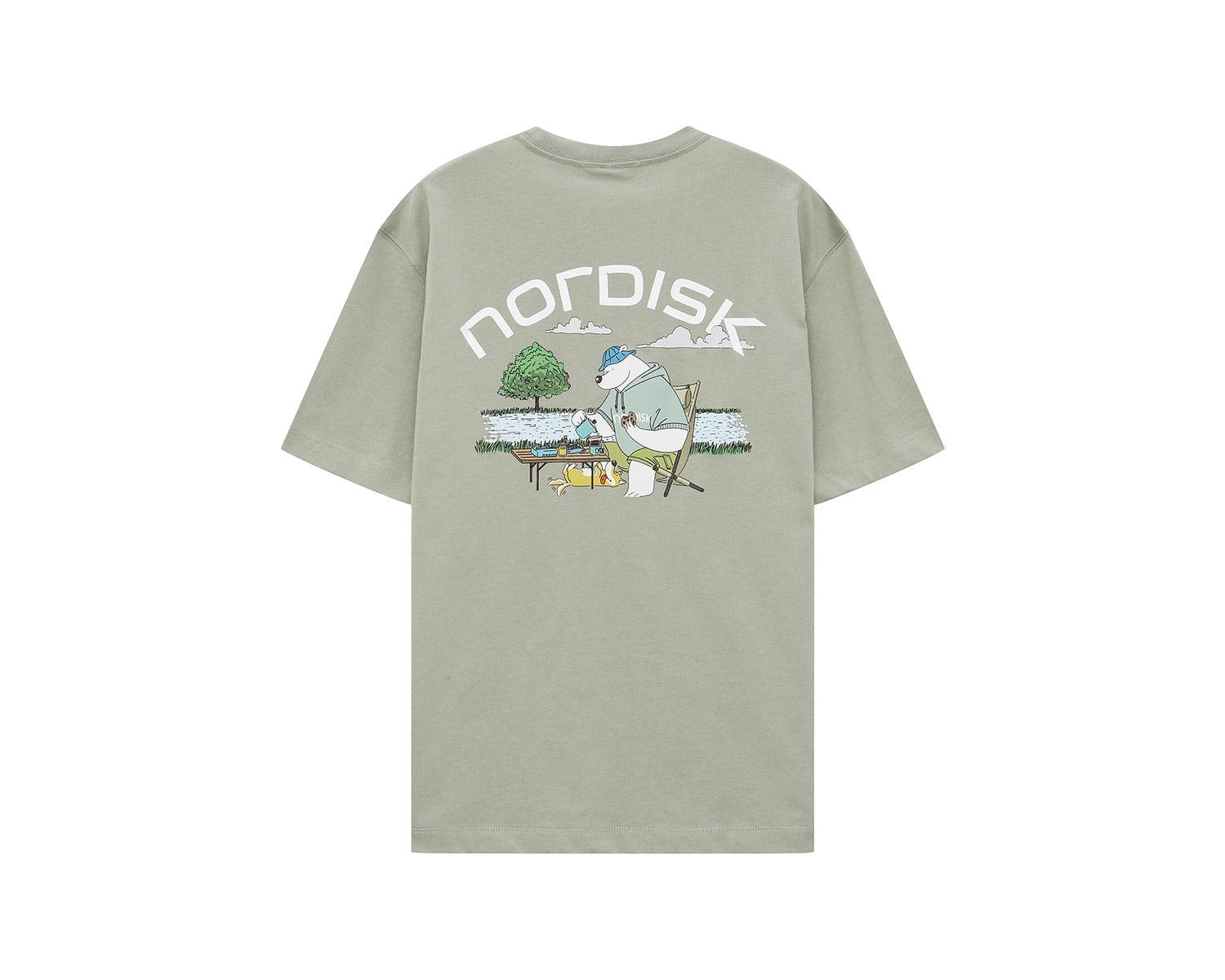 Tea Time Cartoon Polar Bear T-Shirt Unisex - Khaki