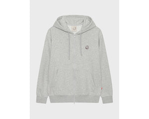 Basic Zip-Up Hoodie Unisex - Light Grey