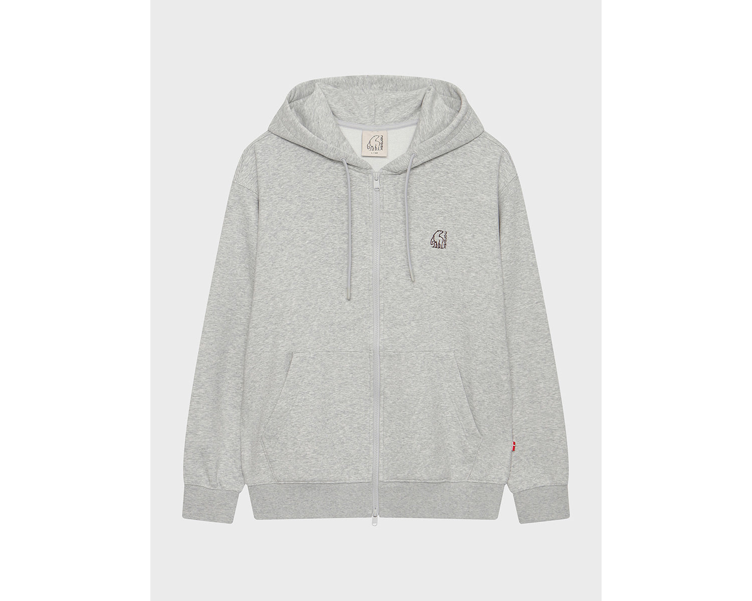 Basic Zip-Up Hoodie Unisex - Light Grey