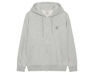 Basic Zip-Up Hoodie Unisex - Light Grey