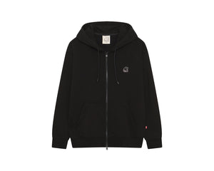 Basic Zip-Up Hoodie Unisex - Black