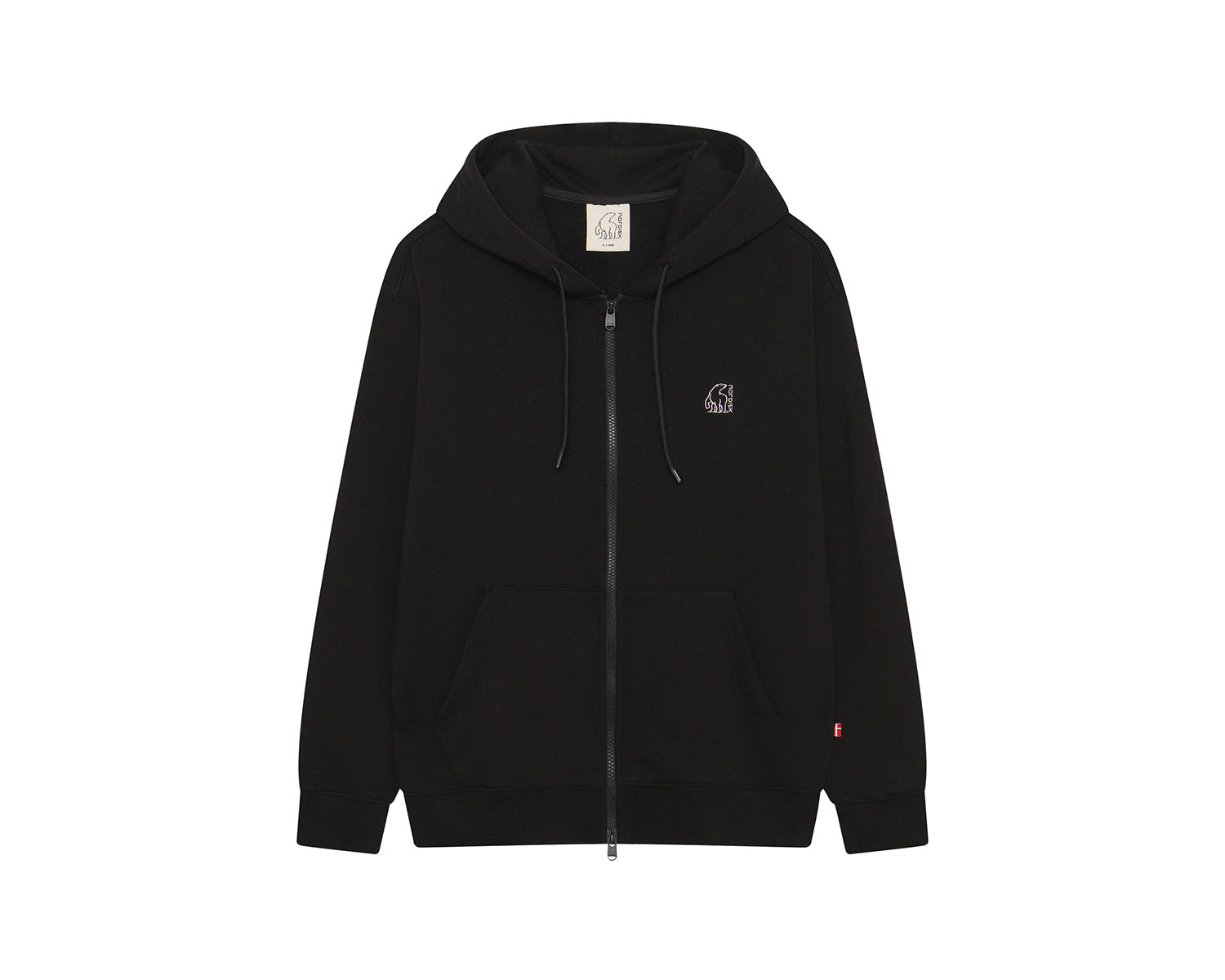 Basic Zip-Up Hoodie Unisex - Black