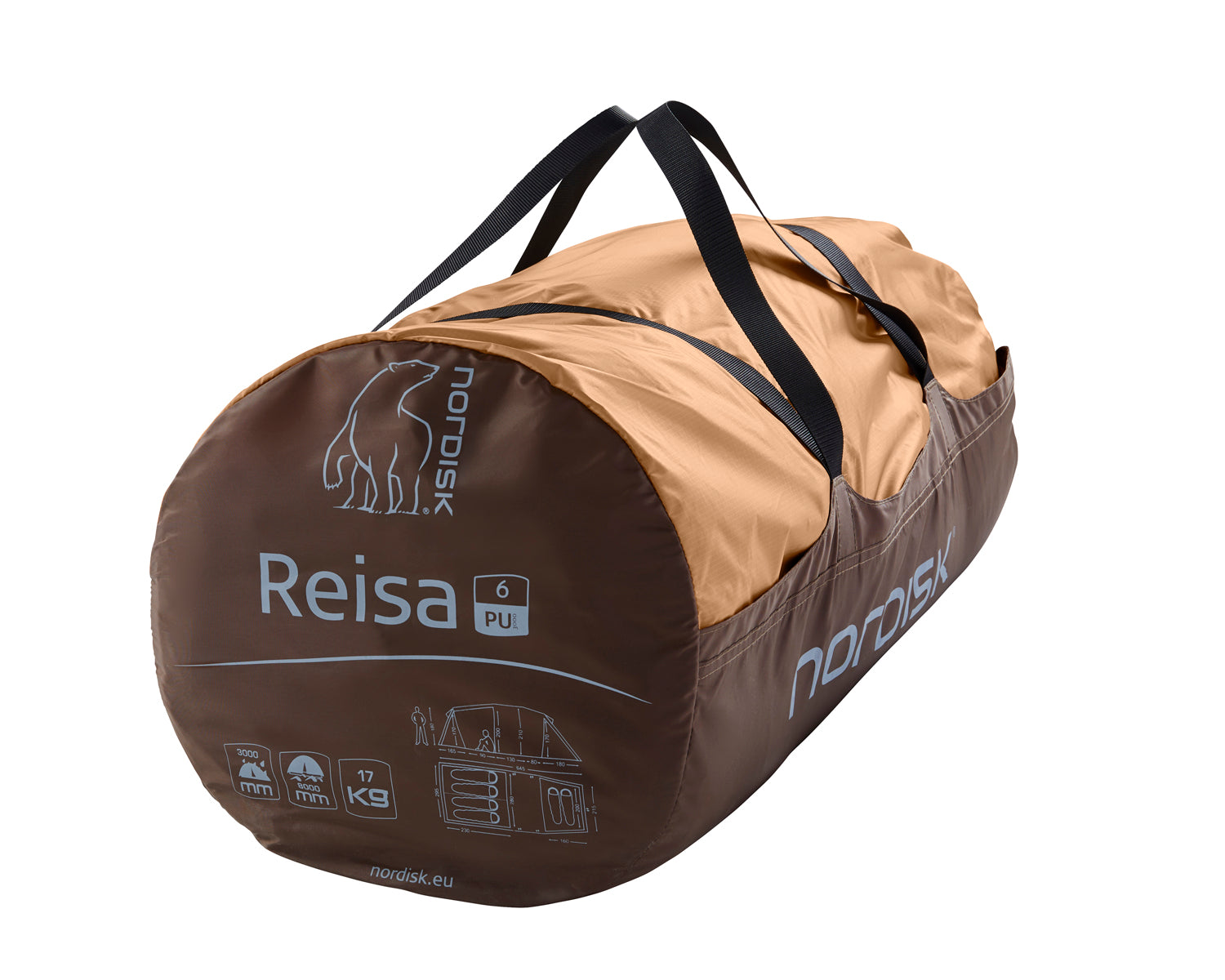 Reisa 6 PU tent - 6 person - Cashew/Brown