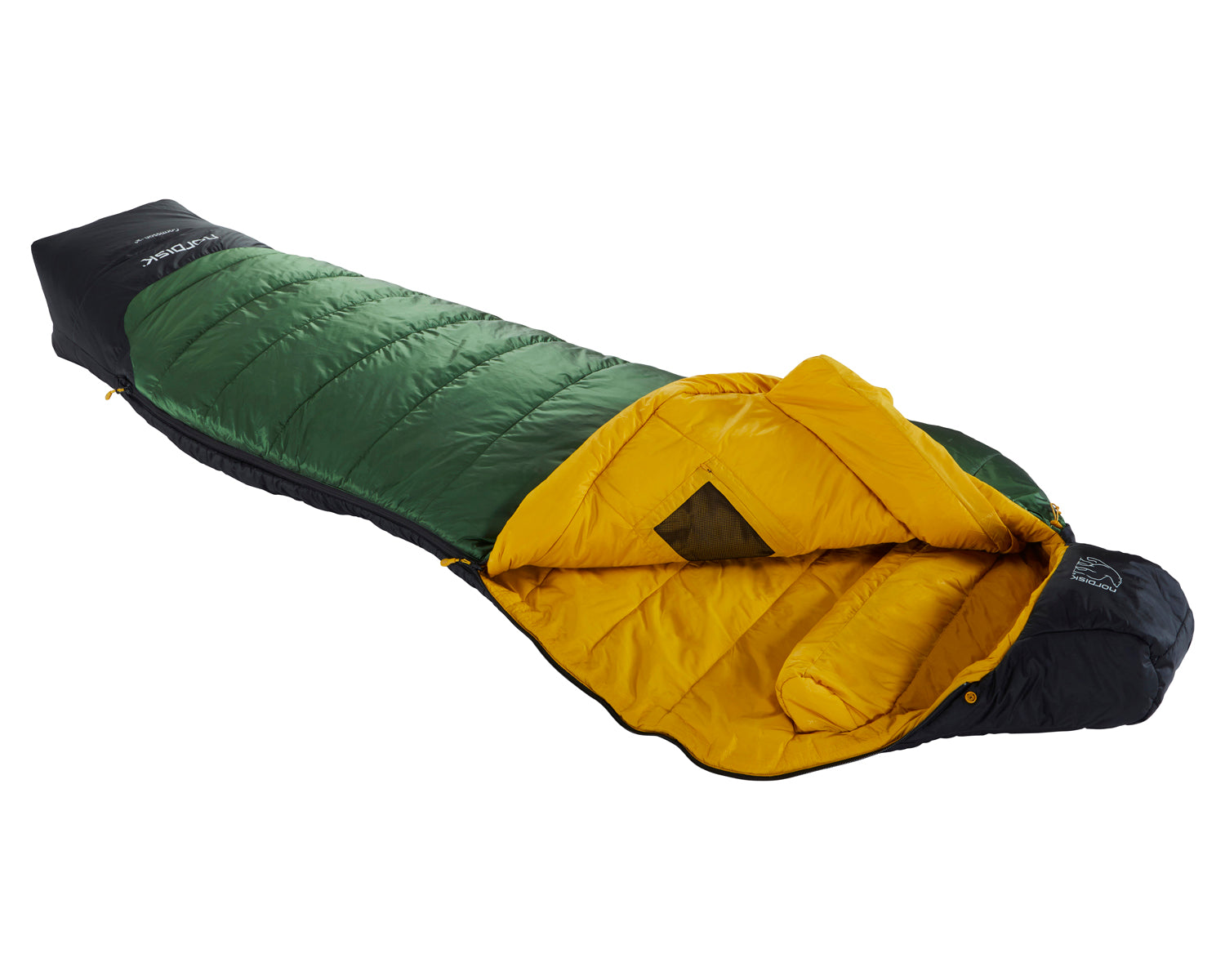 Gormsson -2° Curve sleeping bag - Artichoke Green/Mustard Yellow/Black